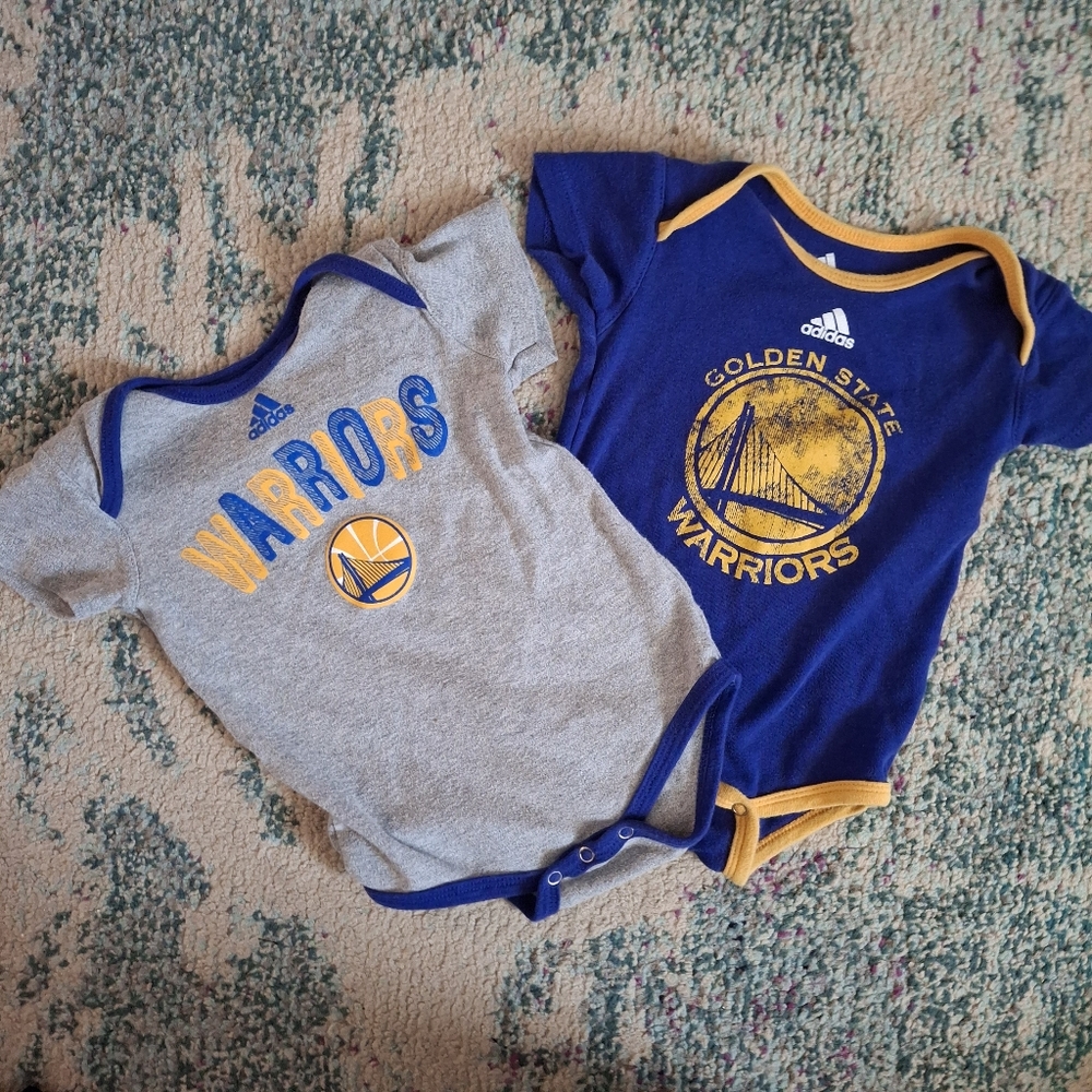 Set of 2 Warriors onesies size 18 months
